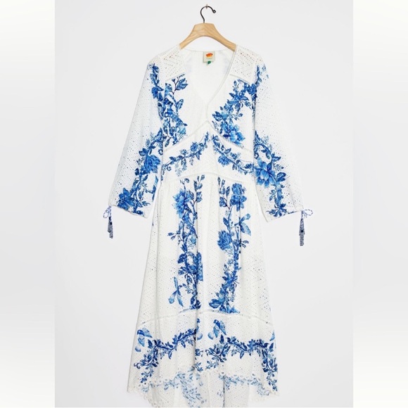 FARM Rio White and Blue Floral Dress - Picture 1 of 5